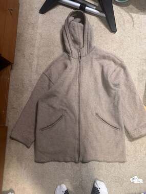 Vintage Linda Lundström La Parka Pure Virgin Wool Full Zip Hooded Coat Jacket